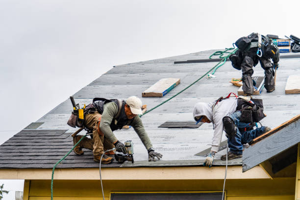 Professional Storm Damage Roof Repair technician working in Wilton, NH
